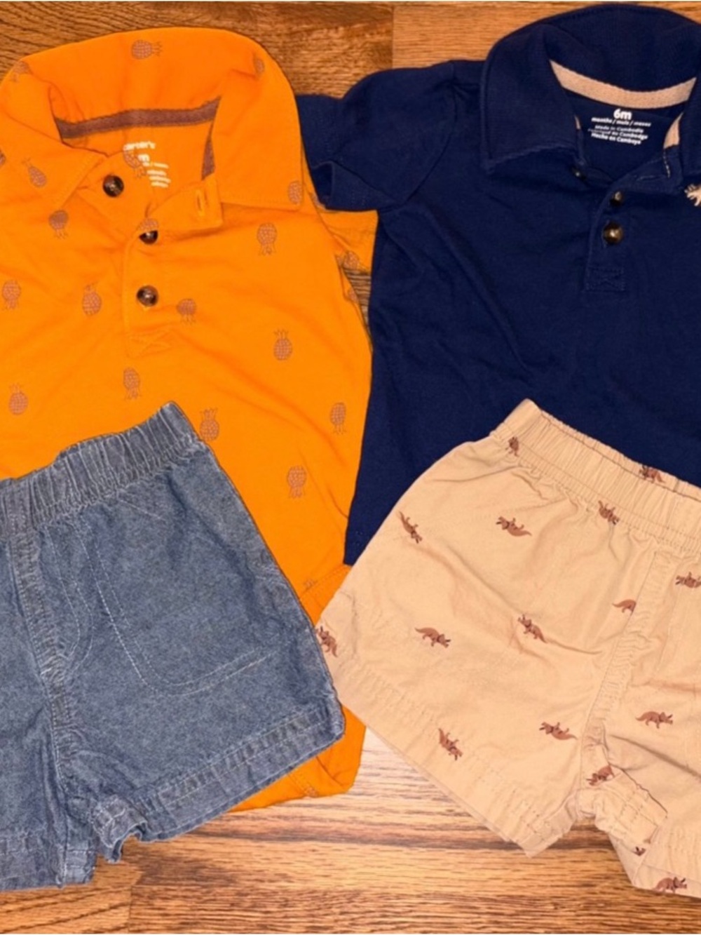 Carter's Orange Pineapple & Navy Polo Set